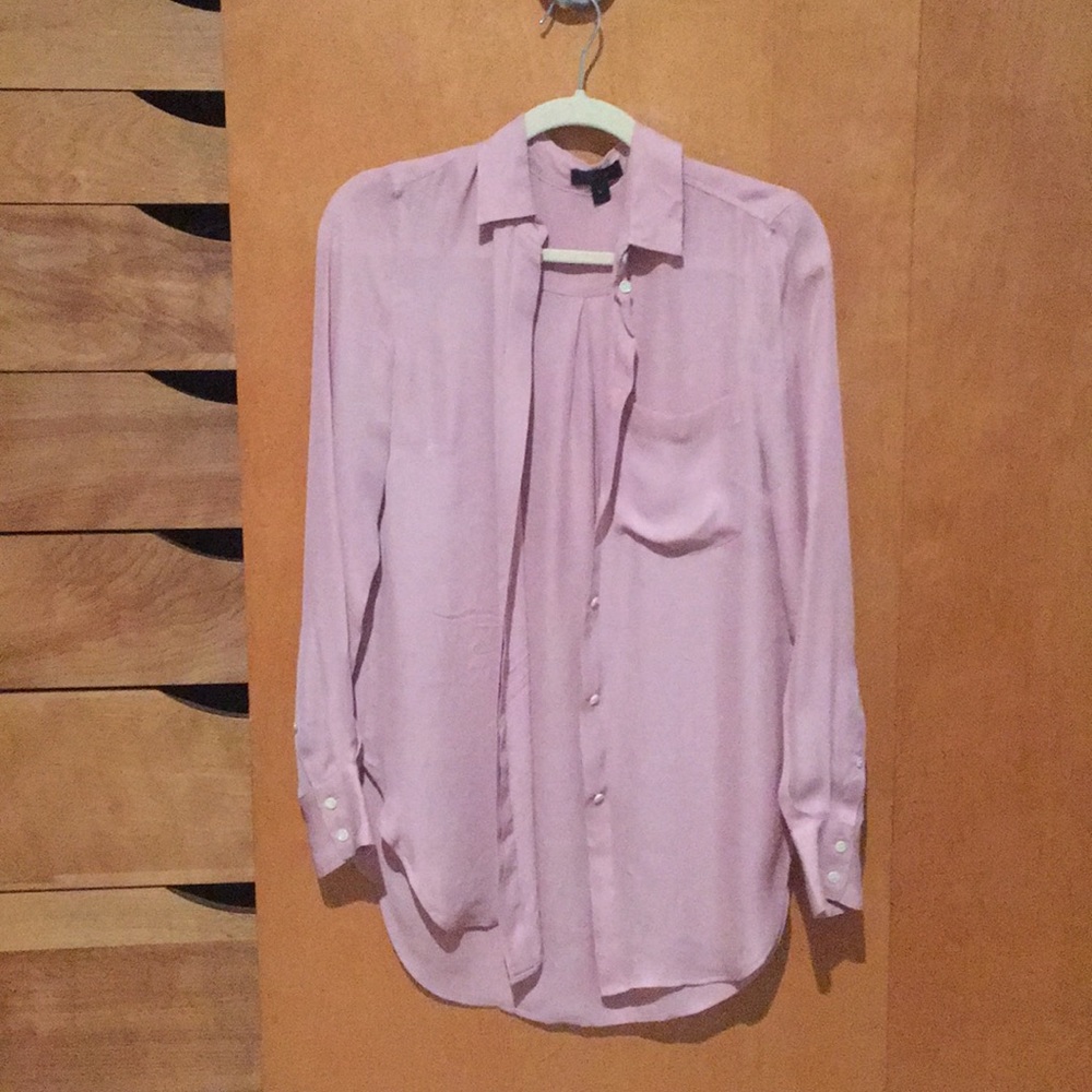 J.Crew autumn pink silk blouse (size 0)